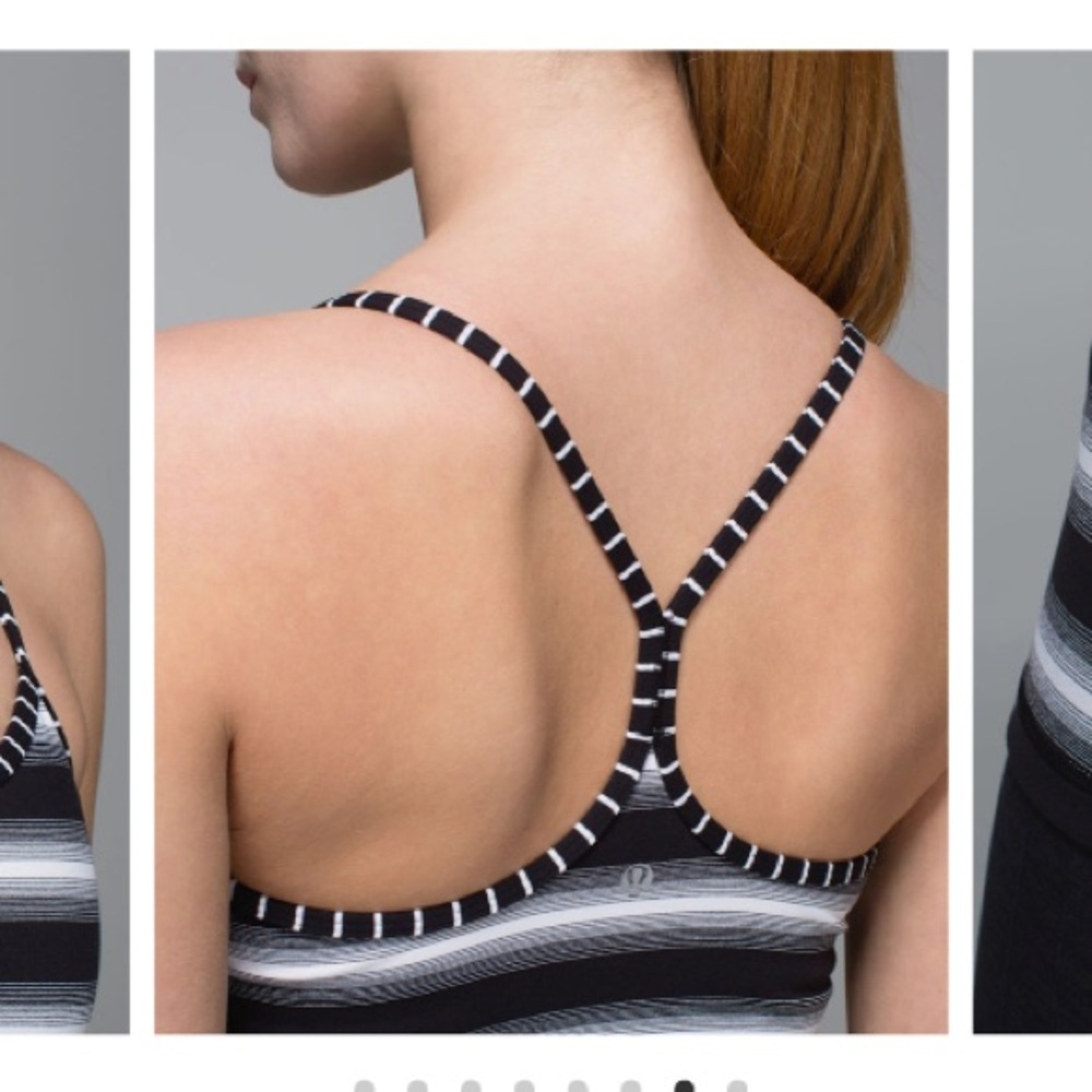 Lululemon athletica Women’s Power Y Work Out Tank Capilano Stripe Black White - Picture 7 of 15